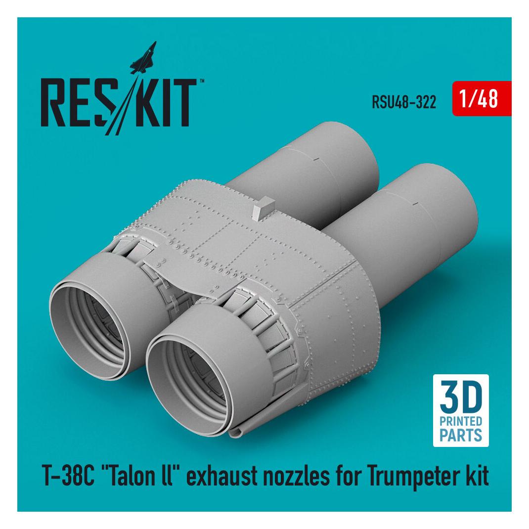 ResKit T-38C Talon ll exhaust nozzles for Trumpeter kit (3D Printed) (RSU48-0322)