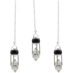 Shadow Seer - Double Power Pendulum - Obsidian Globe - Clear Quartz Double Terminated