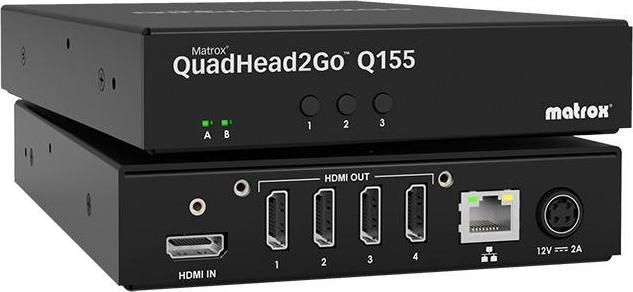 Matrox QuadHead2Go 4K Q155 HDMI/HDMI KVM-schakelaar met HDMI-ingang