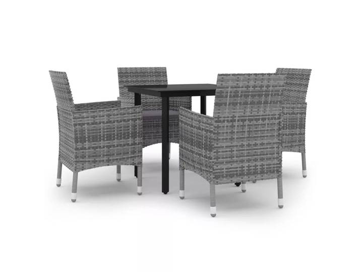 VidaXL - Garten-essgarnitur poly-rattan, One Size, Grau