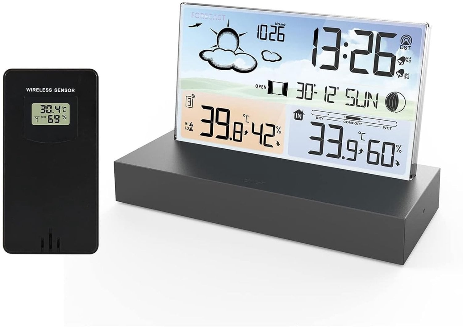 Digitale Weersvoorspelling Alarmklok met Weckfunctie en Temperatuurmeter