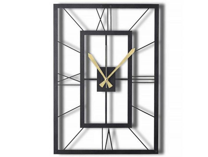 Wanduhr, Schwarz, Metall, 49x70x3 cm, Dekoration, Uhren, Wanduhren