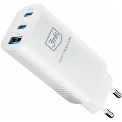 3MK Hyper Charger 65W (65 W, 3 Ports), USB Ladegerät, Weiss