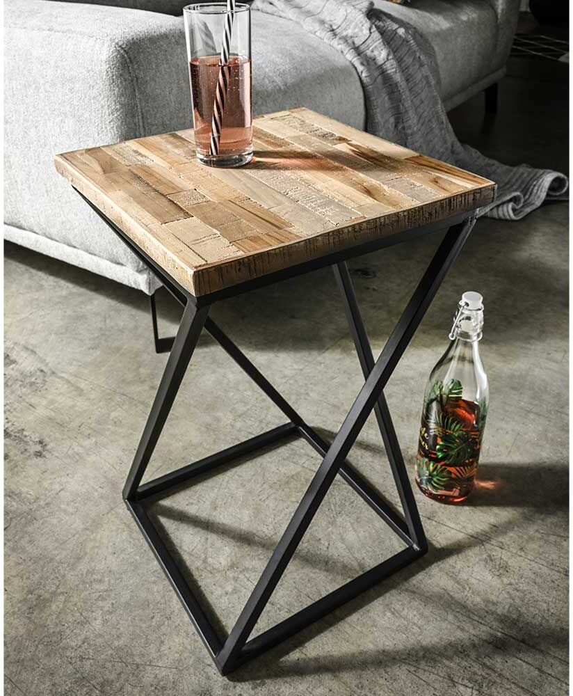Pharao24.de Factory Beistelltisch aus Recyclingholz Metall