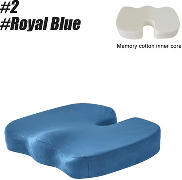 Inspire Essentials Memory Foam Coccyx Seat Cushion U Shaped Pillow For Office Chair And Car 2 royal Blue