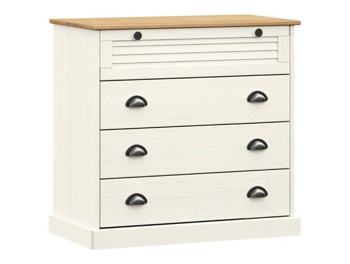 Buffet-Meuble de rangement-Commode VIGO blanc 80x40x76cm - Bois massif de pin NEUF - BM 1822790