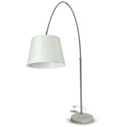 Stehleuchte Stehlampe Wohnzimmerlampe Marmoroptik Beige Fußschalter H 196 cm