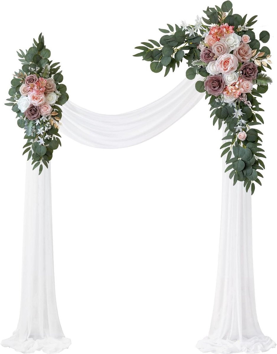 Handgemaakte kunstbloemen set voor bruiloft en valentijn - Dusty Rose