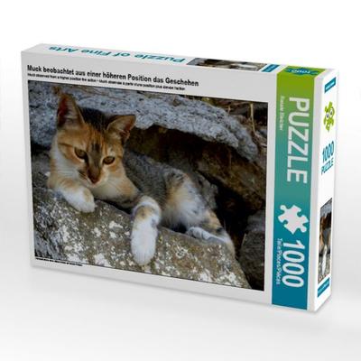 CALVENDO Puzzle Muck beobachtet aus einer höheren Position das Geschehen | 1000 Teile Lege-Größe 64x48cm Foto-Puzzle für glückliche Stunden