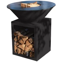 GRILLCHIC brasero classique acier 103 noir double cuve