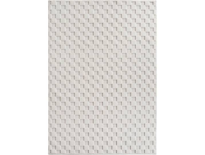 Tapis bouclés à relief damier crème 280x370cm