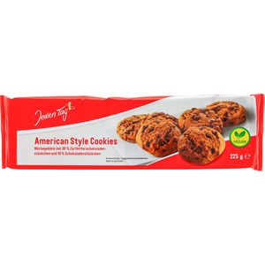 JedenTag Kekse American Style Cookies, laktosefrei & vegan, 225 g