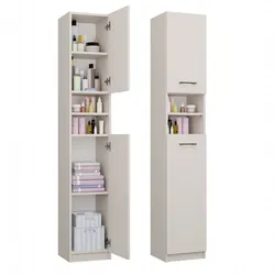 Badezimmer-Hochschrank 32 cm MARBELA 1.0 Regal Hochschrank 2 Türen KASCHMIR BEIGE