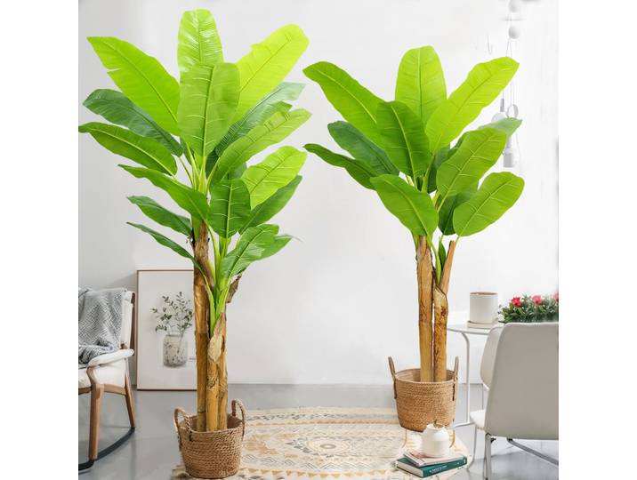 Plane artificielle grande plante verte, feuilles de palmier, 120CM à 240CM, décoration de plantes tropicales d'intérieur et d'extérieur pour la maison