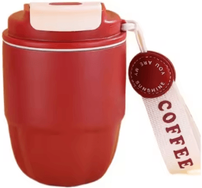 Inspire Curations Mini Stainless Steel Pumpkin Coffee Mug Portable Vacuum Insulated Thermos Cup red