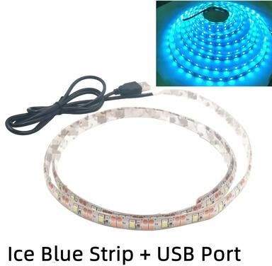 Uplift Picks Flexible USB LED Strip Lights For Brighter TV And Room Accents ice Blue 3 Meters