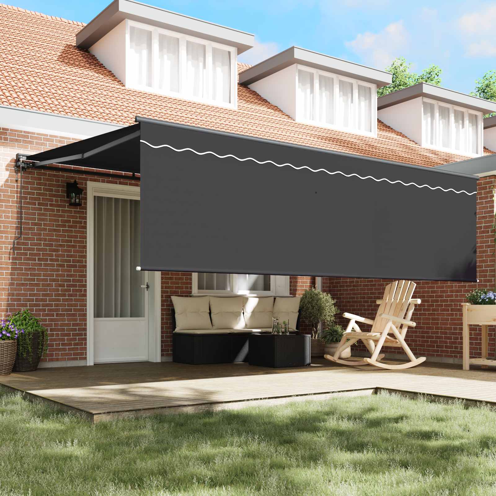 vidaXL Auvent rétractable Anthracite 450 × 350 cm