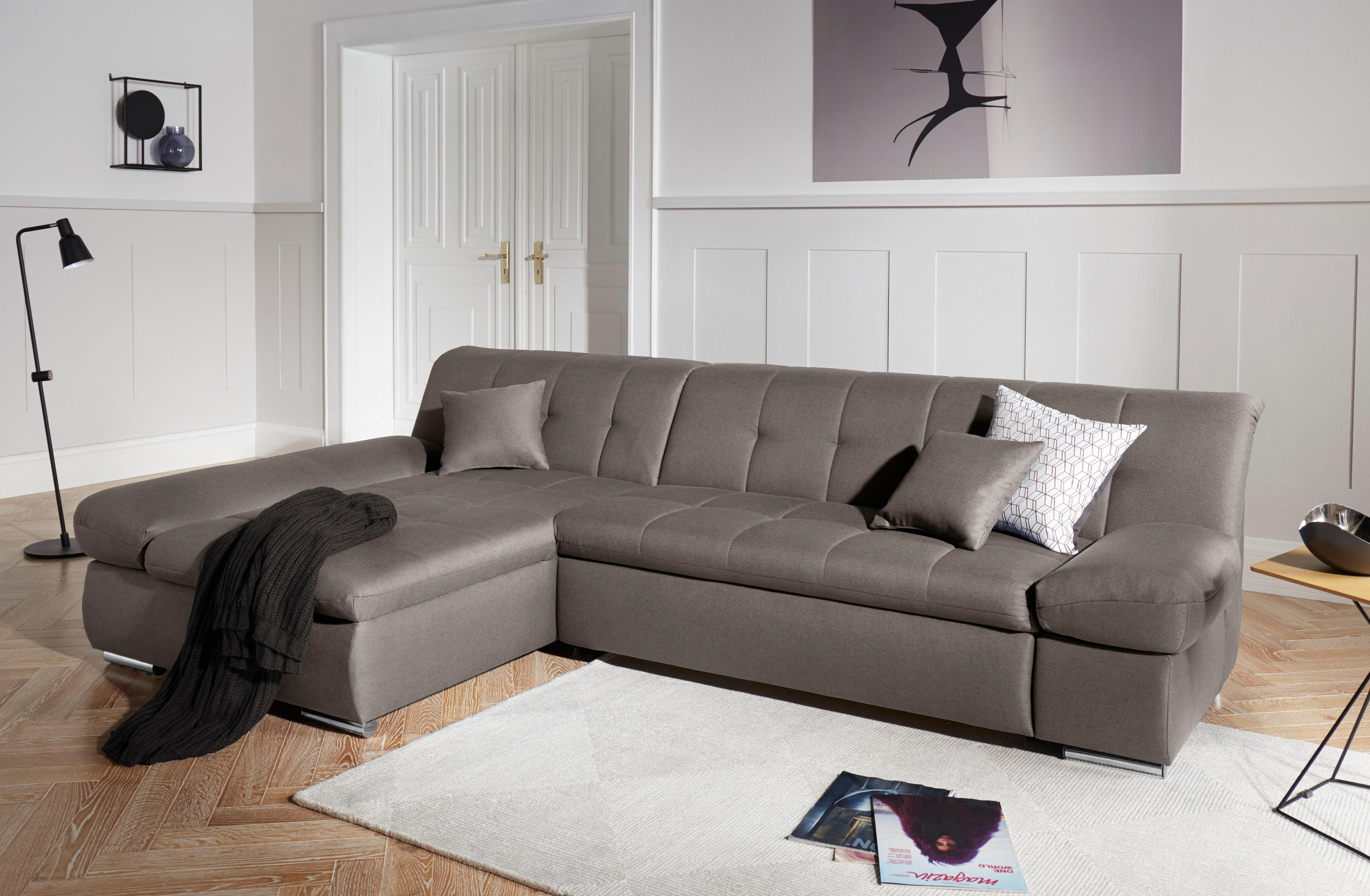 DOMO collection "MONA 297x173 cm, modern & komfortabel, optional mit Komfortfunktionen" whlw. mit Bettfunktion, L-Form