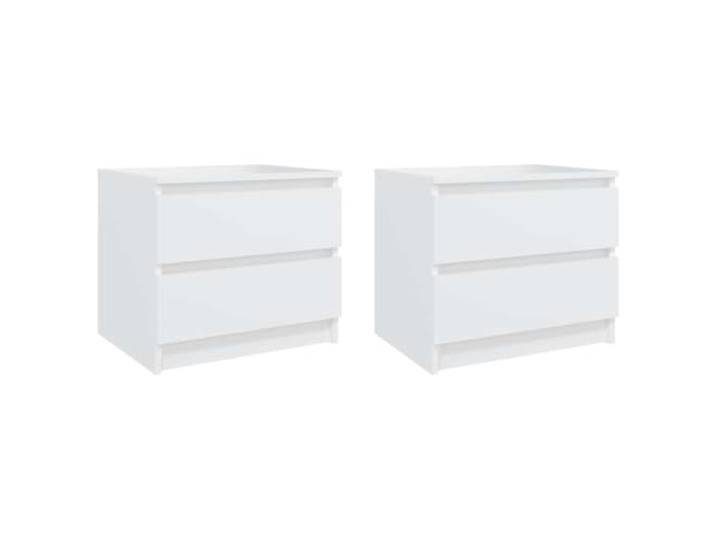 Fisinber Nachttisch 2er Set Weiß 50x39x43,5 cm Holzwerkstoff Stilvolle Nachtkonsolen fürs Schlafzimmer bieten praktischen Stauraum und passen hervorragend neben jedes Bett.