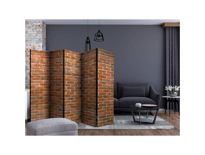 Paravent Urban Border Fleece Rot 225 x 172 x 3cm