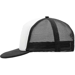 Basecap Trucker "MB6207" 5-Panel-Flat-Peak - white/black