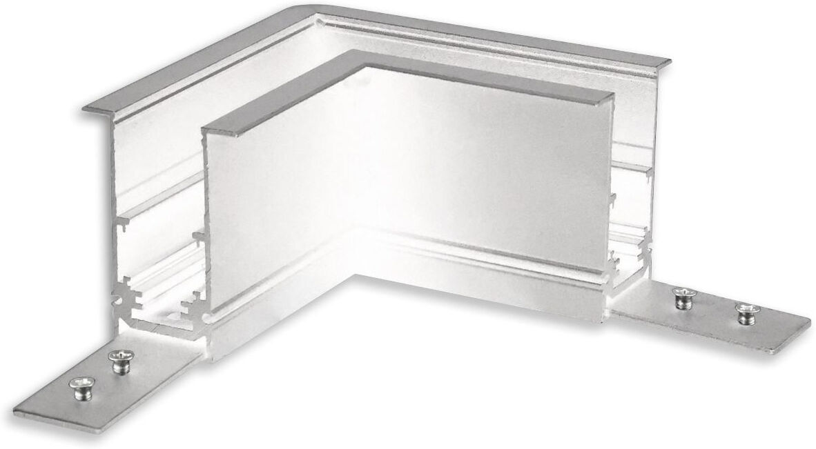 Isoled Track48 Eckschiene 90° Horizontal Für Einbauschiene, Weiß, Nicht Stromführend