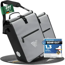 2in1 Fahrradtasche für Gepäckträger 25L „MAX“ - Grau - Bestseller,Neu,oft gekauft