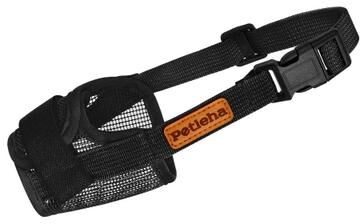 Uplift Essentials Safe Pet Breathable Nylon Mesh Adjustable Dog Muzzle & Scarf black m