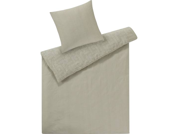 Esprit Bettwäschegarnitur Scatter Contour beige Baumwolle 160 x 210 65 x 100 cm