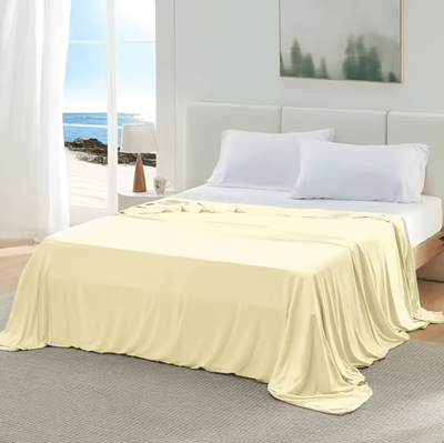 Inspire Curations Summer Ice Silk Cooling Blanket yellow 100x150cm 1pc