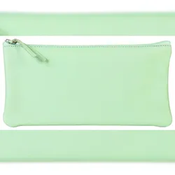Clairefontaine 4x Flaches Schlampermäppchen gefärbtes Leder 22x11cm pistaziengrün - 410166C