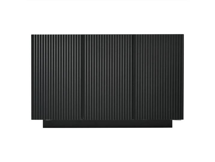 Flieks Sideboard LED Schwarz Marmor 120cm Bluetooth Stauraum Modern, 40x75x120 cm, Kleinmöbel, Kommoden, Sideboards