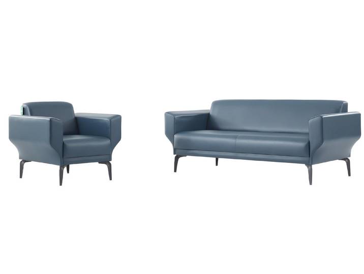 JVmoebel Polstergarnitur Blaue Leder Sitzgarnitur mit modernem Design und hoher Bequemlichkeit, (Set, 2-tlg), Made in Europa