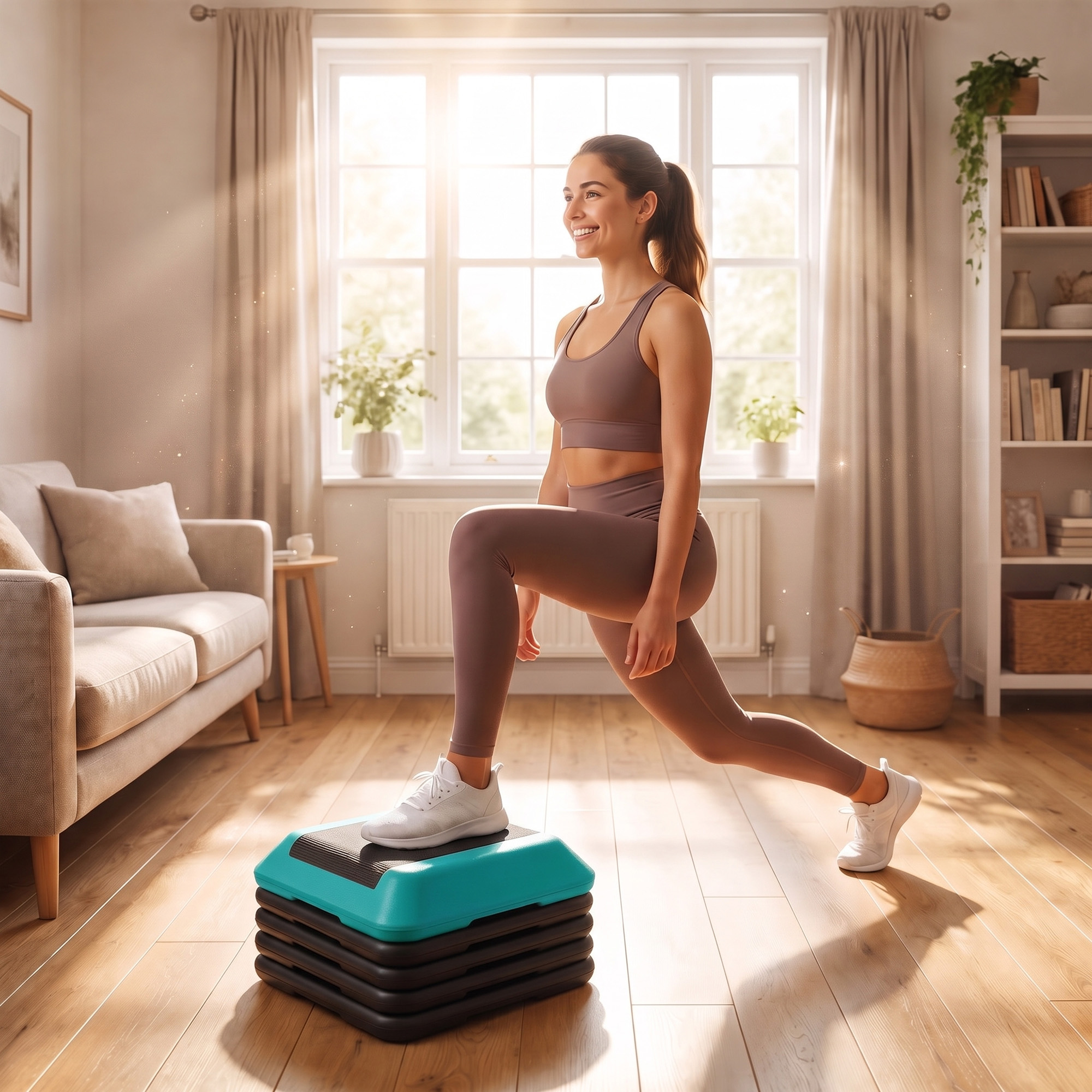 Sportnow Stepper Fitness Regolabile su 5 Livelli, Altezza 10-30 cm, Step Fitness per Allenamento in Casa Palestra, per Uomo e Donna, Capacità 150 kg, Blu   Aosom Italy