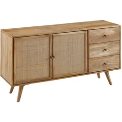 WOHNLING WL6.159 Design Sideboard Braun 140 cm x 40 cm x 75 cm