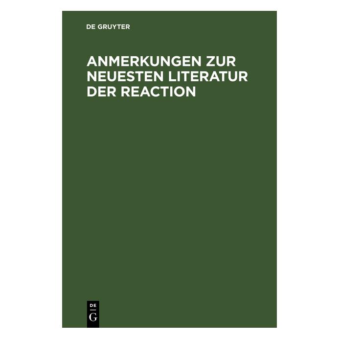De Gruyter Anmerkungen zur neuesten Literatur der (Deutsch, Hardcover) (67771795)