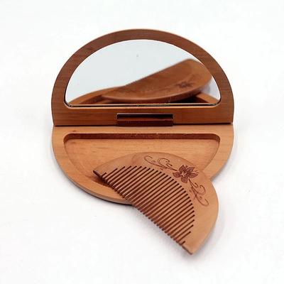 Uplift Picks Wooden Comb Mirror Set For Compact Travel Grooming Anywhere Daily b