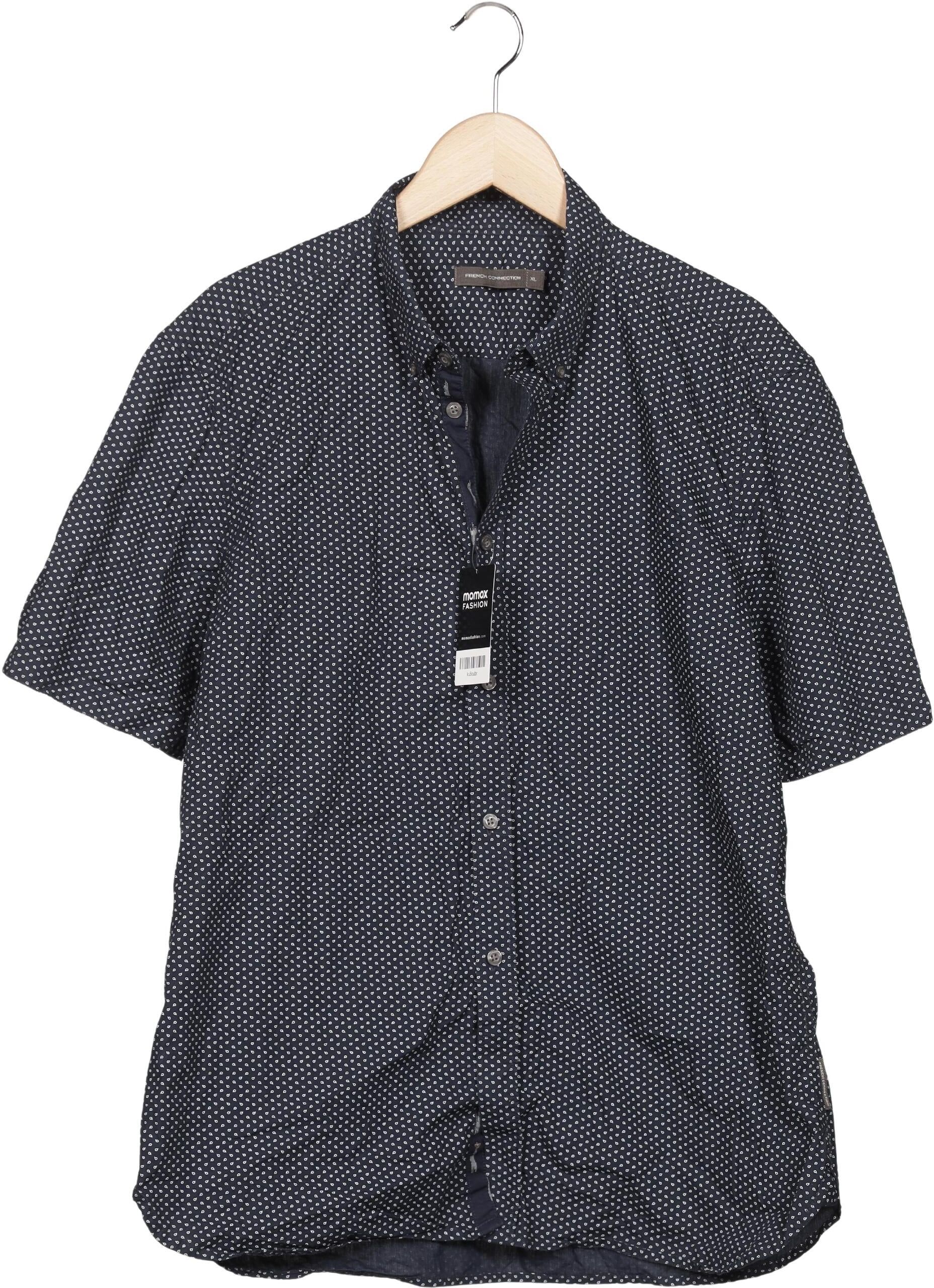 French Connection Herren Hemd, Marineblau, Gr. XL, Baumwolle - Second Hand