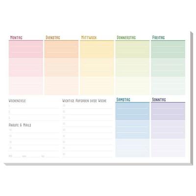 Trendstuff Block A5 Wochenplan [Rainbow]