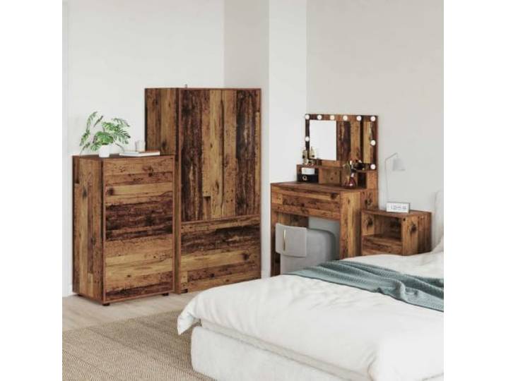 RJPLMFV Aufbewahrungsschrank, Holz, Antik-Optik, 60 x 48 x 105 cm Holzwerkstoff, Schubladen mit Kugelführungen, höhenverstellbar, Beine aus Dutt, einfache Reinigung