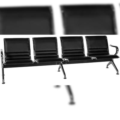 CLP Wartebank Frankfurt Kunstleder HBT: 76x241x56 cm schwarz 4-Sitzer