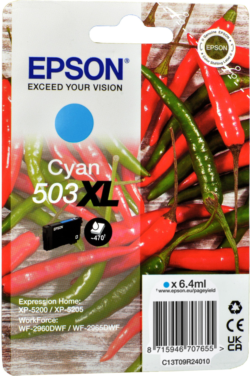 Epson C13T09R24010 inktpatroon 503 XL cyaan