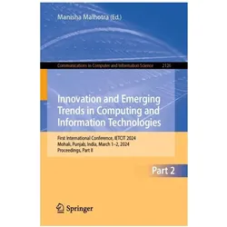 Innovation and Emerging Trends in Computing and Information Technologies, Fachbücher von Manisha Malhotra