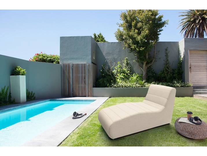 Sofaelement DOMO COLLECTION Soleil, pflegeleichter und wetterfester Bezug , grau (taupe), B:73cm H:80cm T:152cm, 100% solution dyed Acryl, Polsterelemente, Sofaelement, Outdoor, besonderes Design und Formgebung, individuell erweiterbar