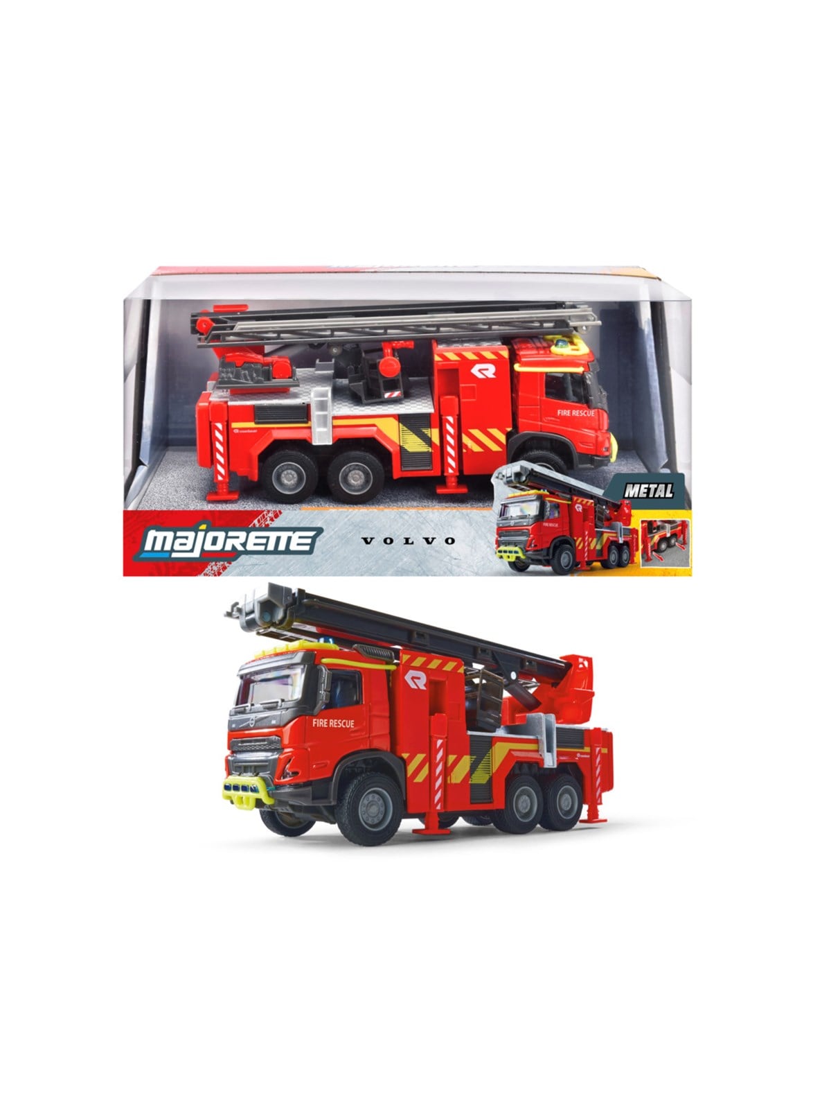 Majorette International Volvo FMX Truck Feuerwehrauto, 19cm