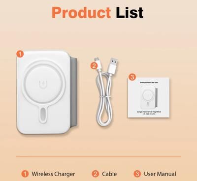 Inspired Finds 3 In 1 Magnetic Wireless Charging Station Foldable 15W For IPhone, Apple Watch, And AirPods white