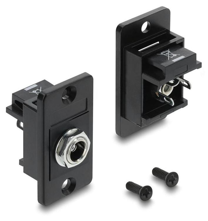 Delock Paneelmontage DC 5,5 x 2,5 mm connector, zwart