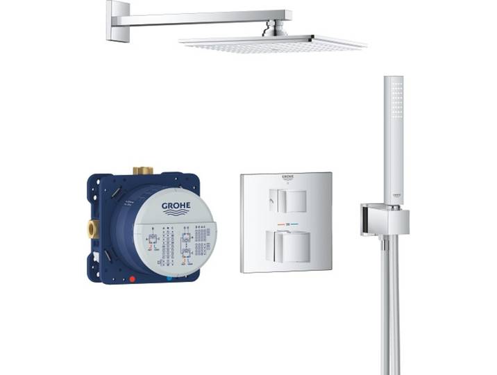 Grohtherm Cube ensemble de douche avec rainshower allure 230, Chromé (34741000)