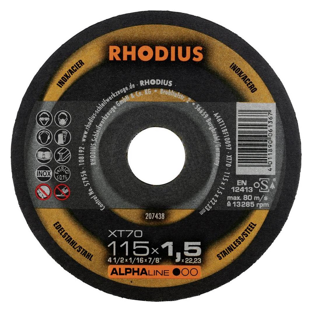Rhodius Trennscheibe dünn XT70 Ø 115 mm Bohrung 22,23 mm für Winkelschleifer (4011890061367)