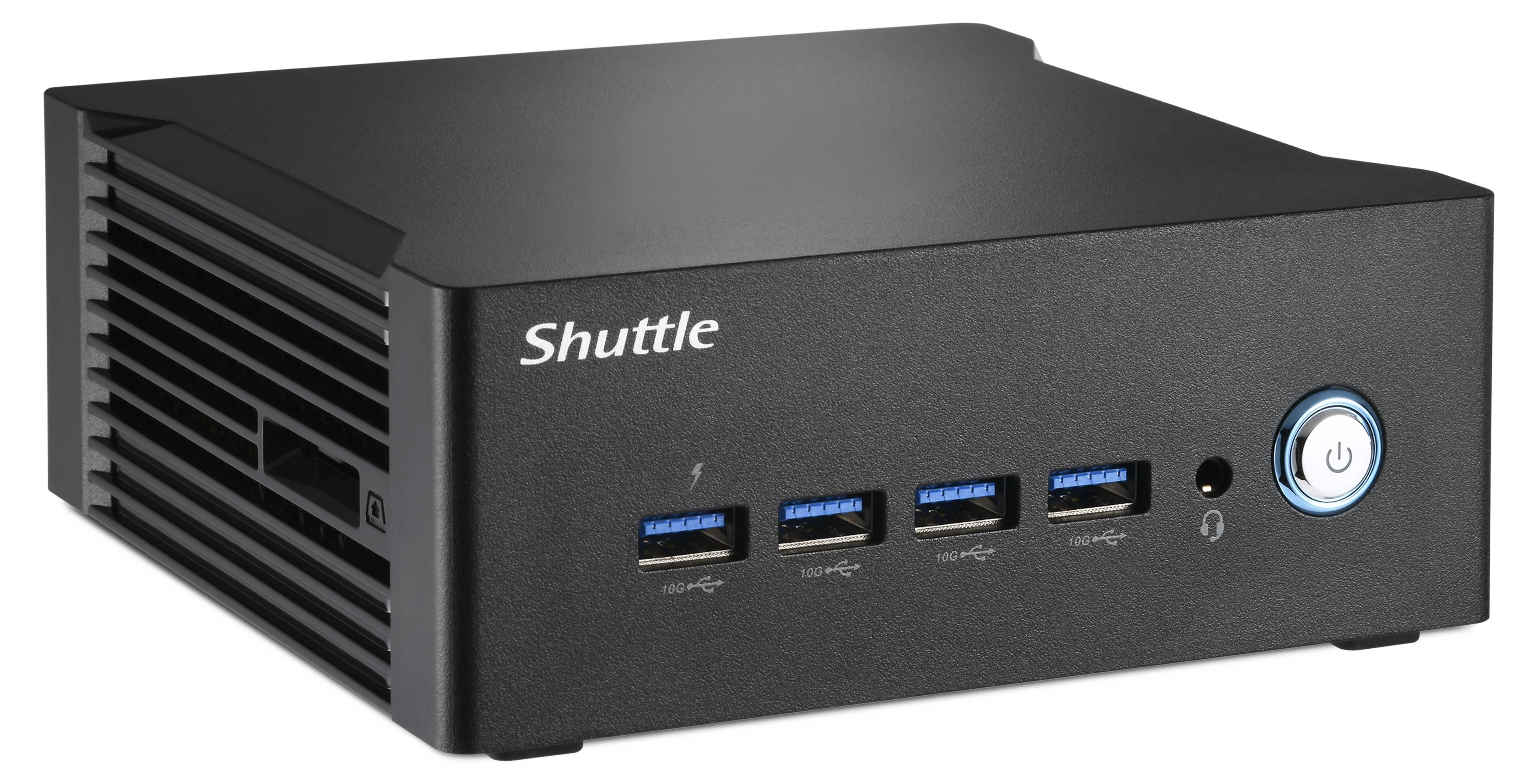 Shuttle Nano PC NA10H7, AMD Ryzen 7-8845HS APU, Radeon780M , 2xHDMI, 2xUSB-C 4.0(DP), 2x2.5Gbit LAN, inkl. VESA 24/7 Dauerbetrieb, inkl. VESA, 1L Größe PC, Mini-PC Barebone, DDR5-SDRAM, PCI Express, Ethernet/LAN, 120 W